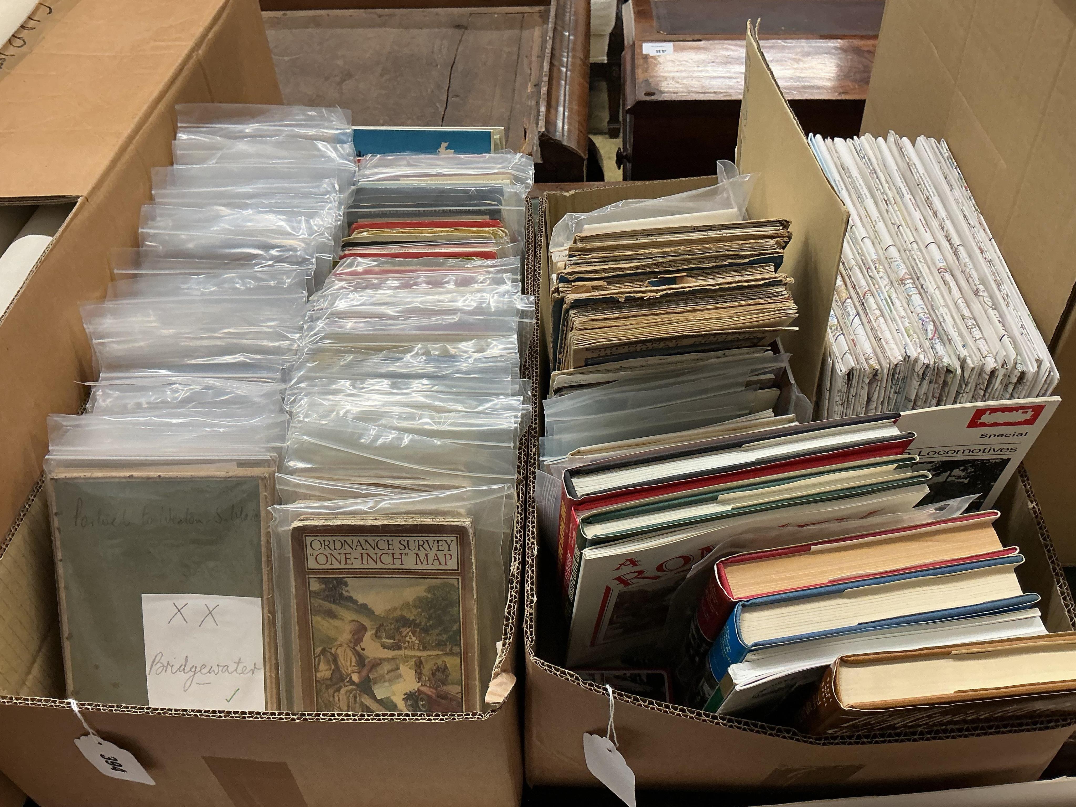 A collection of Ordnance Survey and other maps, together with an archive of the Romney, Hythe & Dymchurch Railway, including; Landranger series, overprinted with powerlines and other obstructions,One-Inch series, Tourist